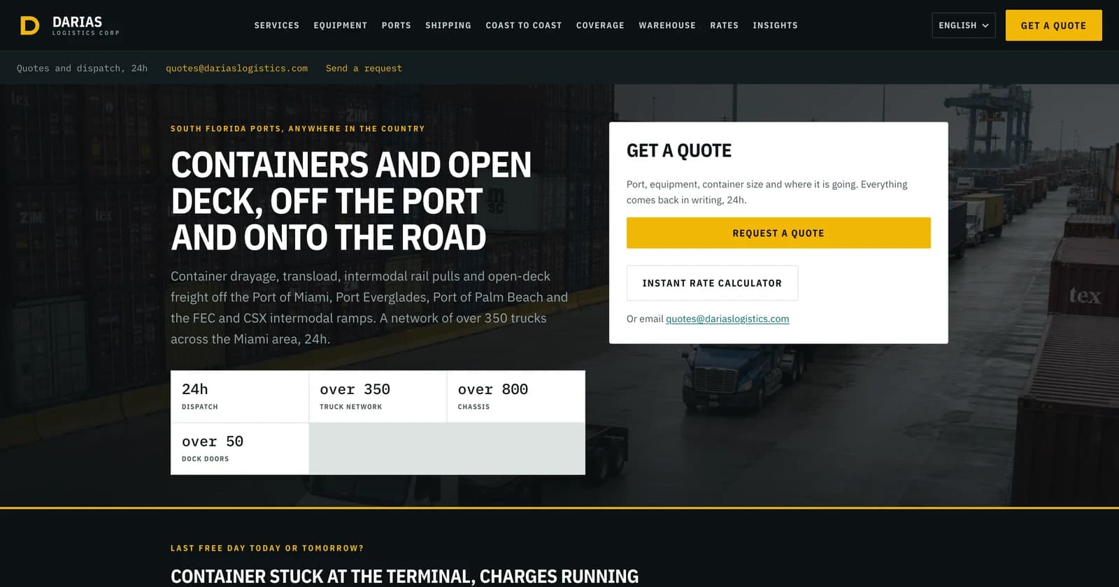 Darias Logistics. Web app by Appluex